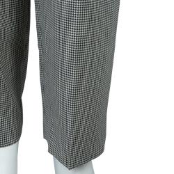 McQ by Alexander McQueen Black and White Houndstooth Wool Trousers S
