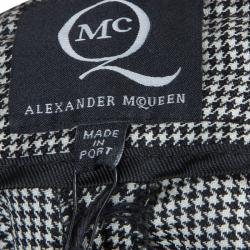McQ by Alexander McQueen Black and White Houndstooth Wool Trousers S
