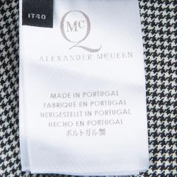 McQ by Alexander McQueen Black and White Houndstooth Wool Trousers S