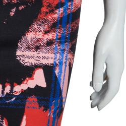 Pre Owned McQ by Alexander McQueen Black Jersey Printed Pencil Skirt M