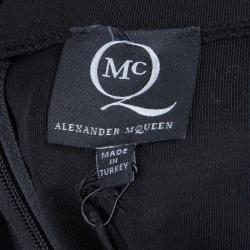 Pre Owned McQ by Alexander McQueen Black Jersey Printed Pencil Skirt M