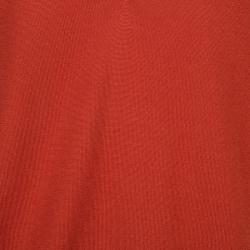 Pre Owned McQ by Alexander McQueen Burnt Orange Side Zip Detail V-Neck Sweater L