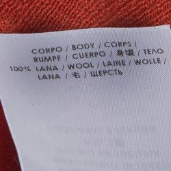 Pre Owned McQ by Alexander McQueen Burnt Orange Side Zip Detail V-Neck Sweater L