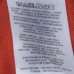 Pre Owned McQ by Alexander McQueen Burnt Orange Side Zip Detail V-Neck Sweater L