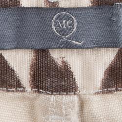 Pre Owned McQ By Alexander McQueen Leopard Printed Denim Eyelet Detail Capri Pants M