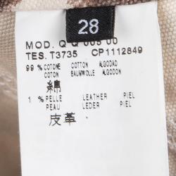 Pre Owned McQ By Alexander McQueen Leopard Printed Denim Eyelet Detail Capri Pants M