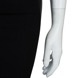 Pre Owned McQ by Alexander McQueen Black Leather Panel Pencil Skirt XS