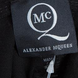 Pre Owned McQ by Alexander McQueen Black Leather Panel Pencil Skirt XS