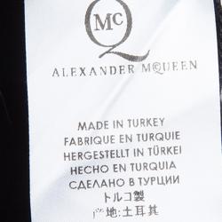 Pre Owned McQ by Alexander McQueen Black Leather Panel Pencil Skirt XS