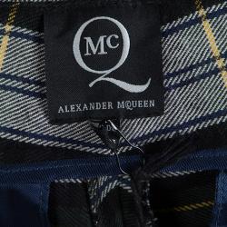Pre Owned McQ By Alexander McQueen Green Wool Tartan Plaid Front Pleat Detail Rupert Trousers S