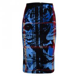 Pre Owned McQ By Alexander McQueen Multicolor Printed Knit Tube Skirt XL