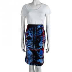 Pre Owned McQ By Alexander McQueen Multicolor Printed Knit Tube Skirt XL