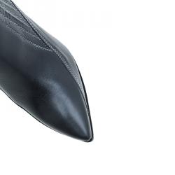 Pre Owned McQ by Alexander McQueen Black Stitched Leather Ankle Boots Size 39