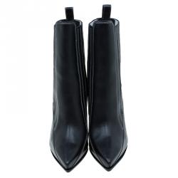 Pre Owned McQ by Alexander McQueen Black Leather Lex Chelsea Ankle Boots Size 40