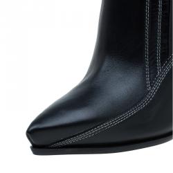 Pre Owned McQ by Alexander McQueen Black Leather Lex Chelsea Ankle Boots Size 40
