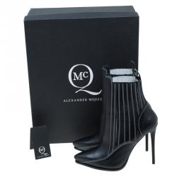 Pre Owned McQ by Alexander McQueen Black Leather Lex Chelsea Ankle Boots Size 40