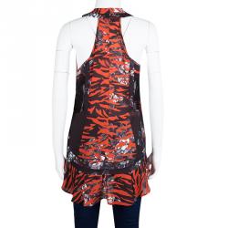 Pre Owned MCQ By Alexander McQueen Multicolor Floral Printed Pintucked Sleeveless Top S