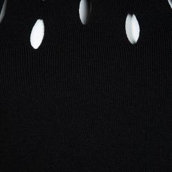 Pre Owned Alexander McQueen Black Knit Cutout Detail Sleeveless Maxi Dress L