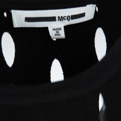 Pre Owned Alexander McQueen Black Knit Cutout Detail Sleeveless Maxi Dress L