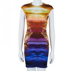 Pre Owned McQ by Alexander McQueen Mineral Print Silk Dress S