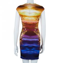Pre Owned McQ by Alexander McQueen Mineral Print Silk Dress S