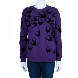 Pre Owned McQ By Alexander McQueen Purple Swallow Sweater M