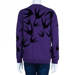 Pre Owned McQ By Alexander McQueen Purple Swallow Sweater M