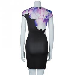 McQ by Alexander McQueen Black Floral Printed Dress S