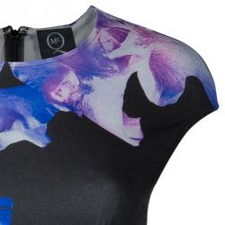 Pre Owned فستان أم سي كيو باي أليكساندر مكوين أسود طباعة موردة S