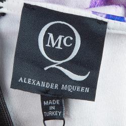 Pre Owned فستان أم سي كيو باي أليكساندر مكوين أسود طباعة موردة S