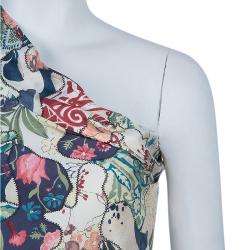 مملوكة مسبقًا McQ by Alexander McQueen Multicolor One Shoulder Zip Dress M