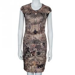مملوكة مسبقًا McQ By Alexander McQueen Printed Bodycon Dress M