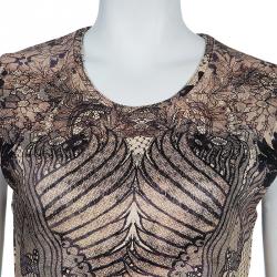 مملوكة مسبقًا McQ By Alexander McQueen Printed Bodycon Dress M