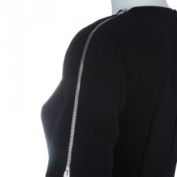 Pre Owned فستان أم سي كيو باي أليكساندر مكوين أسود بسحاب مزين S