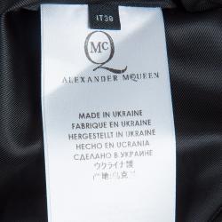 Pre Owned فستان أم سي كيو باي أليكساندر مكوين أسود بسحاب مزين S