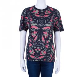 Pre Owned McQ By Alexander McQueen Butterfly Printed Boyfriend T-Shirt L