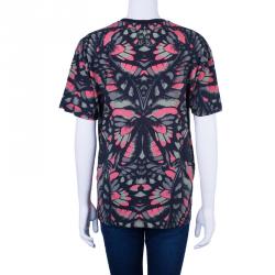 Pre Owned McQ By Alexander McQueen Butterfly Printed Boyfriend T-Shirt L
