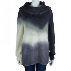 Pre Owned McQ by Alexander McQueen Grey Ombre Turtleneck Sweater S