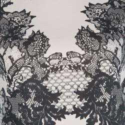 مملوكة مسبقًا McQ by Alexander McQueen Beige Lace Print Bodycon Dress L