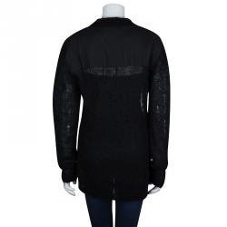 Pre Owned McQ By Alexander McQueen Black Wool V-Neck Sweater L