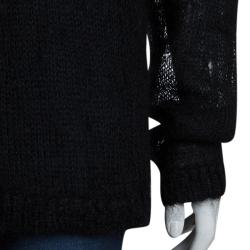 Pre Owned McQ By Alexander McQueen Black Wool V-Neck Sweater L