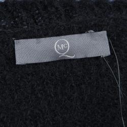 Pre Owned McQ By Alexander McQueen Black Wool V-Neck Sweater L