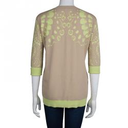 Pre Owned McQ by Alexander McQueen Beige Contrast Print Sweater M