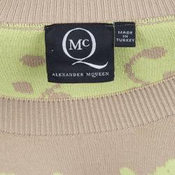 Pre Owned McQ by Alexander McQueen Beige Contrast Print Sweater M