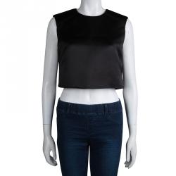 Pre Owned McQ By Alexander McQueen Black Sleeveless Crop Top M