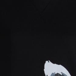 Pre Owned بلوزة أم سي كيو با ي أليكساندر ماكوين تريكو أسود طباعة أرنب S