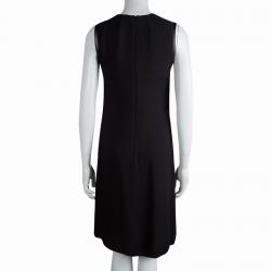 Pre Owned McQ By Alexander McQueen Black Silk Print Sleeveless Dress M