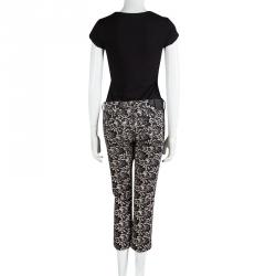 Pre Owned McQ by Alexander McQueen Lace Printed Denim Cropped Skinny Jeans M
