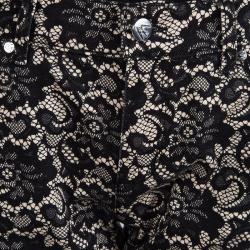 Pre Owned McQ by Alexander McQueen Lace Printed Denim Cropped Skinny Jeans M
