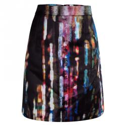 Pre Owned McQ By Alexander McQueen Multicolor Blurry Lights Print Skirt L